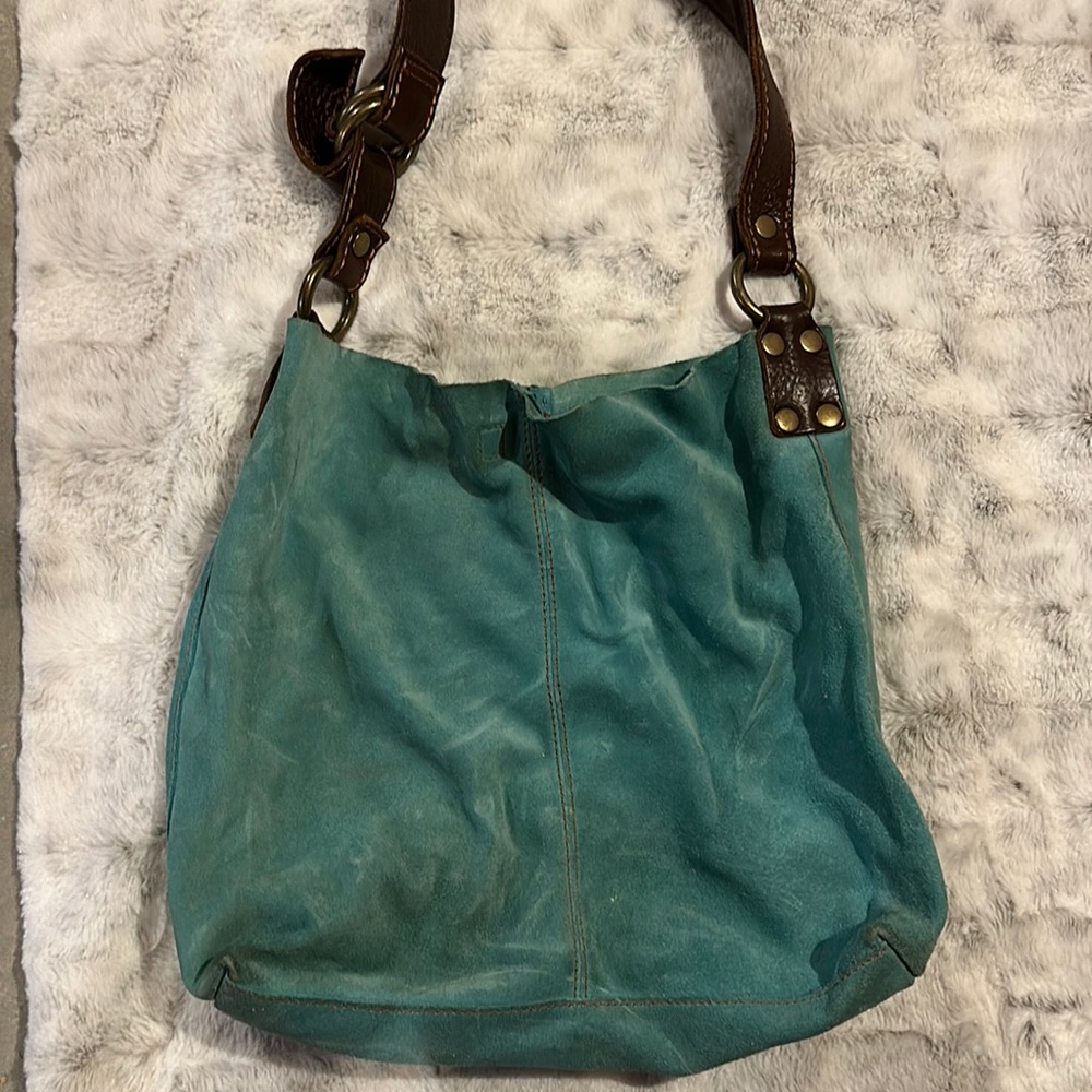 Suede and leather Lucky bag